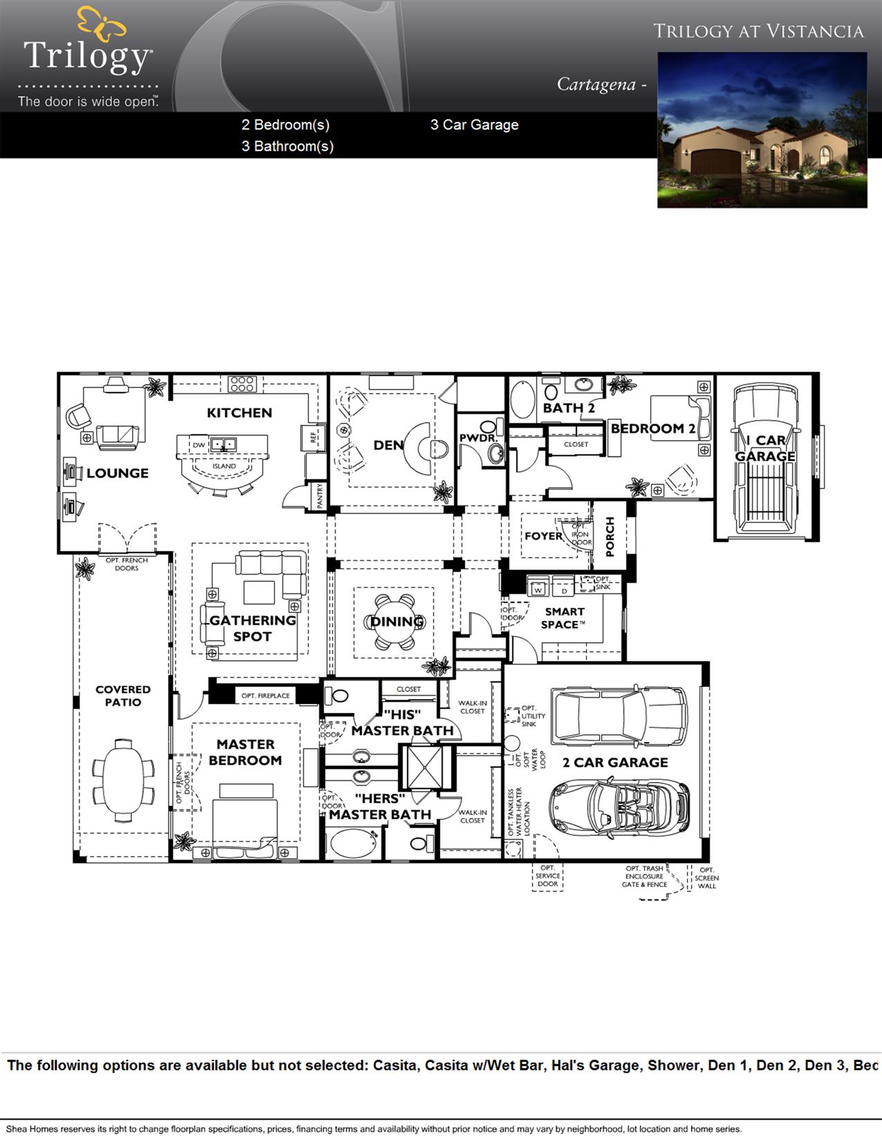 Cartegena Floor Plan at Trilogy at Vistancia New Homes by Trilogy Shea ...